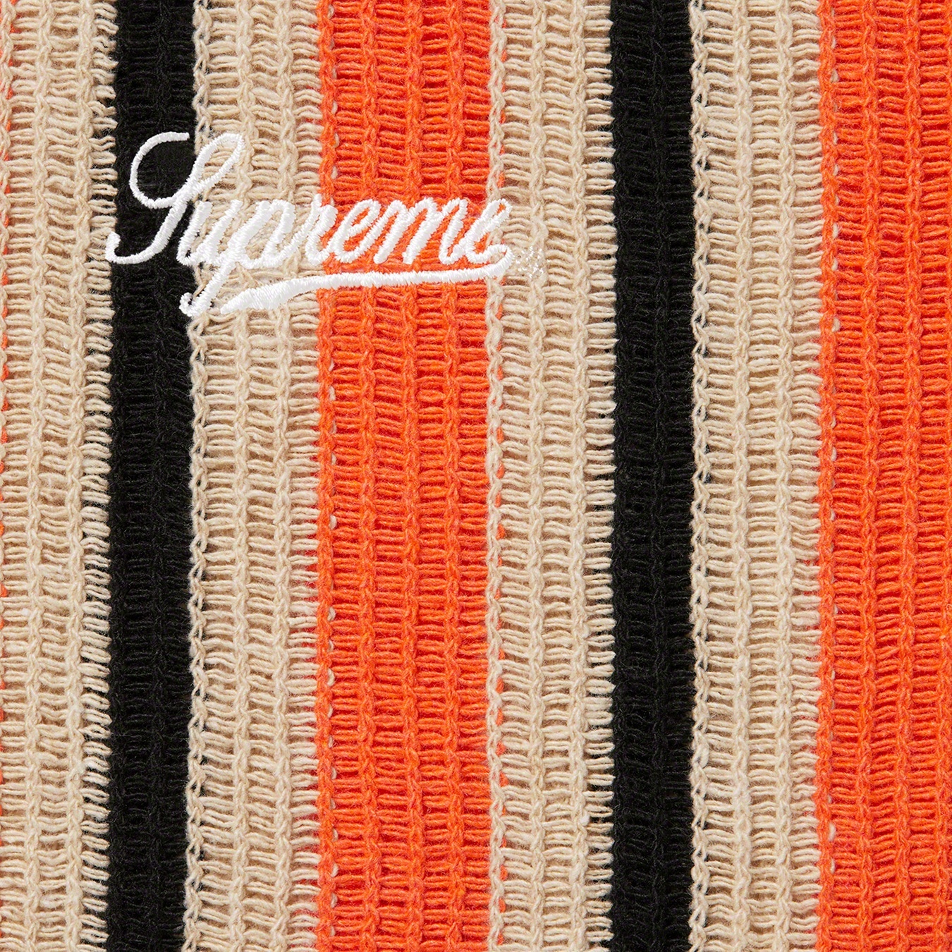 Open Knit Stripe Zip Polo view 4